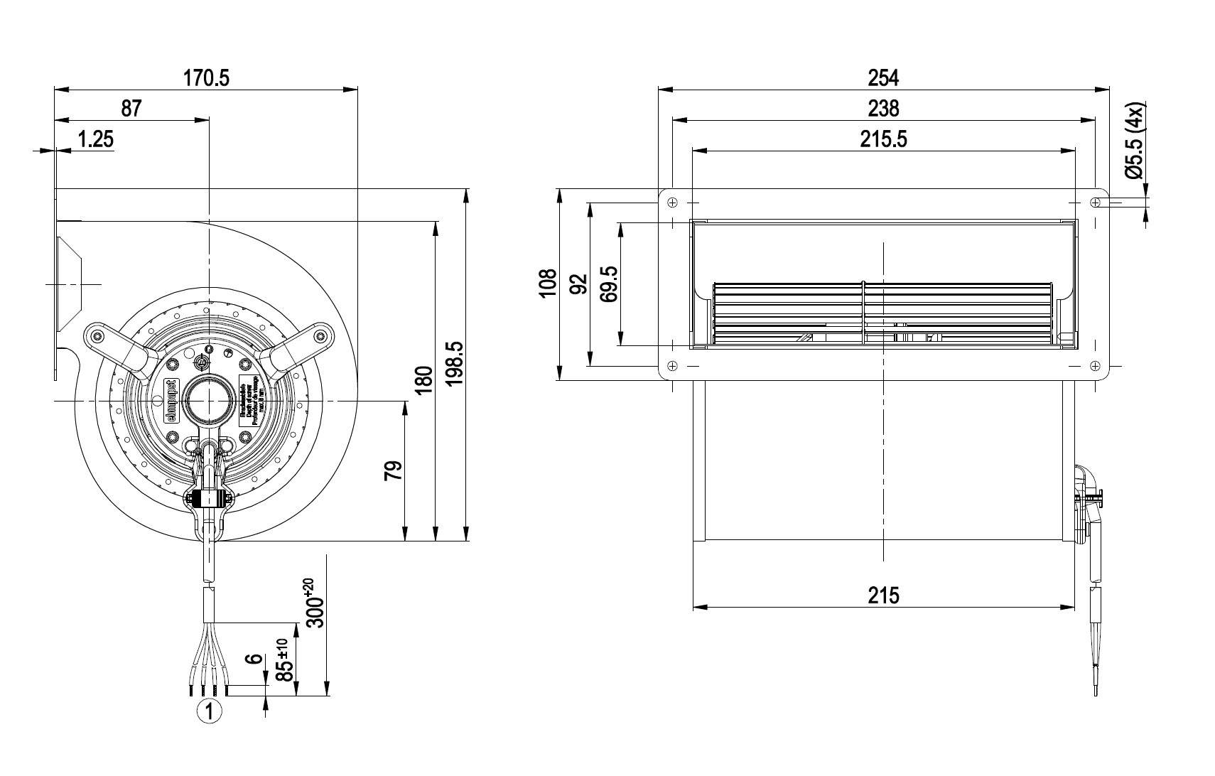 Центробежный (радиальный) вентилятор ebmpapst D2E133AM4723