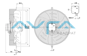S4E450-AV01-24 Осевой вентилятор ebmpapst  (485/0,49 кВт) 1320 об/мин