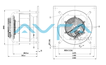 K3G355-AY40-02 Центробежный (радиальный) вентилятор ebmpapst