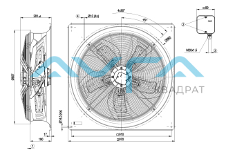 W6D800-GD01-01 Осевой вентилятор ebmpapst
