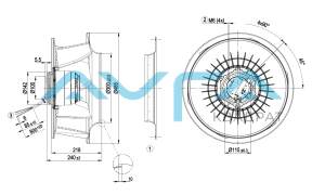 R4D450-RH01-01 Центробежный (радиальный) вентилятор ebmpapst