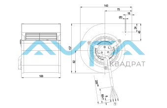 D2E097-CH85-02 Центробежный (радиальный) вентилятор ebmpapst