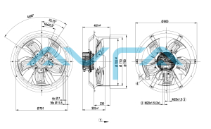 W3G710-CZ08-06 Осевой вентилятор ebmpapst