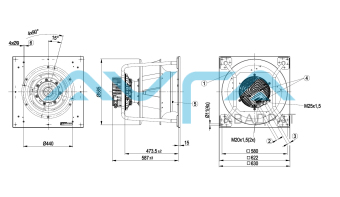 K3G500-PB33-01 Центробежный (радиальный) вентилятор ebmpapst