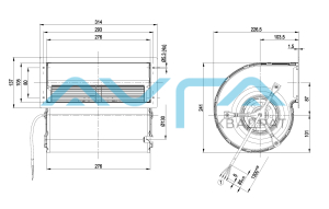 D2E160-AB01-21 Центробежный (радиальный) вентилятор ebmpapst
