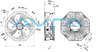 W3G800-NS26-71 Осевой вентилятор ebmpapst
