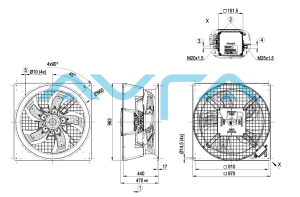 W3G800-HU23-71 Осевой вентилятор ebmpapst