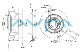 R3G250-RE07-07 Центробежный (радиальный) вентилятор ebmpapst