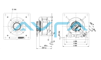 K3G250-PR04-H2 Центробежный (радиальный) вентилятор ebmpapst