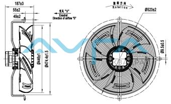 YWF.A4S-450S-5DIAP0 Осевой АС-вентилятор DUNLI