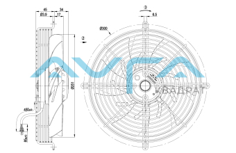 S2D250-AI02-01 Осевой вентилятор ebmpapst