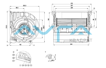 D3G146-LU03-30 Центробежный (радиальный) вентилятор ebmpapst