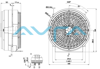 W3G450-SL03-H3 Осевой вентилятор ebmpapst  для теплиц