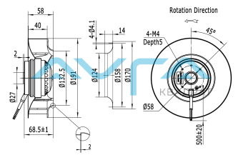 LXFB2E190/40-P92/15 Вентилятор Weiguang радиальный с диффузором
