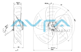 A6E500-BB05-10 Осевой вентилятор ebmpapst