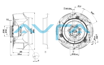 R4D630-RB15-01 Центробежный вентилятор ebmpapst
