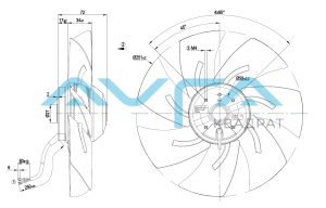 A2E250-AL06-73 Осевой вентилятор ebmpapst