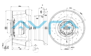 R4D500-AQ05-01 Центробежный (радиальный) вентилятор ebmpapst