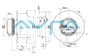 R3G310-AX52-90 Центробежный (радиальный) вентилятор ebmpapst
