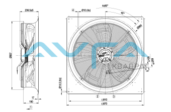W3G800-GM67-21 Осевой вентилятор ebmpapst