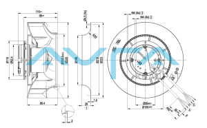 R3G225-RH19-01 Центробежный (радиальный) вентилятор ebmpapst