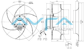 EC92-B310-038 107-006-B-001 Центробежный EC-вентилятор  DUNLI