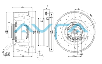 R4D500-AQ05-01 Центробежный (радиальный) вентилятор ebmpapst