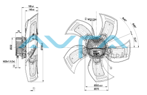 A3G800-AU23-71 Осевой вентилятор ebmpapst