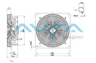 W4D560-DP01-05 Осевой вентилятор ebmpapst (для компрессора REMEZA)