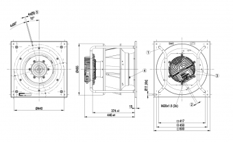 Центробежный (радиальный) вентилятор ebmpapst K3G400PI9202