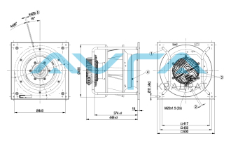 K3G400-PI92-02 Центробежный (радиальный) вентилятор ebmpapst