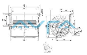 D2E133L-M34-01 Центробежный (радиальный) вентилятор ebmpapst