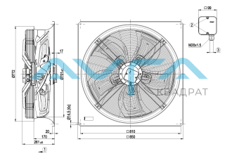 W4D710-GE01-07 Осевой вентилятор ebmpapst вытяжной