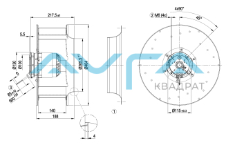 R4E400-AN09-06 Центробежный вентилятор ebmpapst