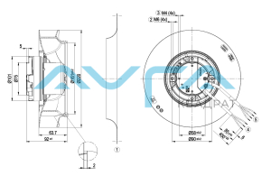 R3G220-RD53-03 Центробежный (радиальный) вентилятор ebmpapst