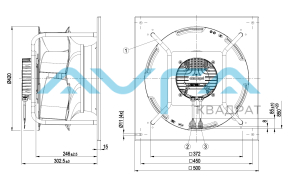 K3G400-RJ75-01 Центробежный (радиальный) вентилятор ebmpapst