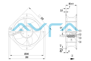 W1G200-HH01-52 Осевой вентилятор 200 мм ebmpapst