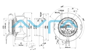 R3G280-RO40-71 Центробежный (радиальный) вентилятор ebmpapst