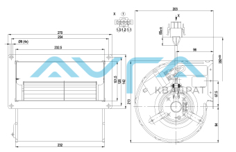 D2E133-DM52-D4 Центробежный (радиальный) вентилятор ebmpapst  (255/0,26 кВт) 2000 об/мин