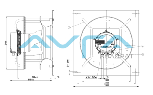 K3G355-AX56-02 Центробежный (радиальный) вентилятор ebmpapst