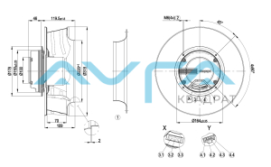 R3G310-AJ38-61 Центробежный (радиальный) вентилятор ebmpapst