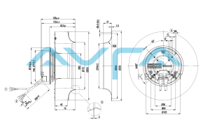 R3G250-AH52-01 Центробежный (радиальный) вентилятор ebmpapst