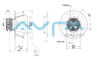 R3G450-PA23-71 Центробежный (радиальный) вентилятор ebmpapst
