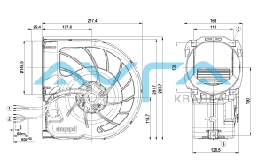 D3G160-FQ17-05 Центробежный (радиальный) вентилятор ebmpapst