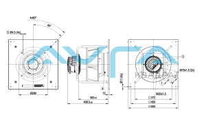K3G310-PT08-J2 Центробежный (радиальный) вентилятор ebmpapst