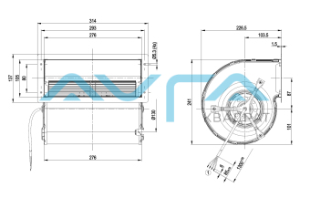 D2E160-AB01-21 Центробежный (радиальный) вентилятор ebmpapst