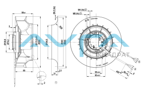 R3G250-RE07-07 Центробежный (радиальный) вентилятор ebmpapst