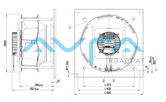Центробежный (радиальный) вентилятор ebmpapst K3G400RJ7501