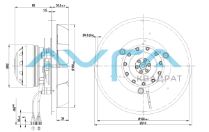 R2E180-CF91-01 Центробежный вентилятор ebmpapst