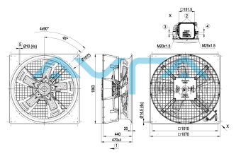 W3G910-HV12-71 Осевой вентилятор ebmpapst